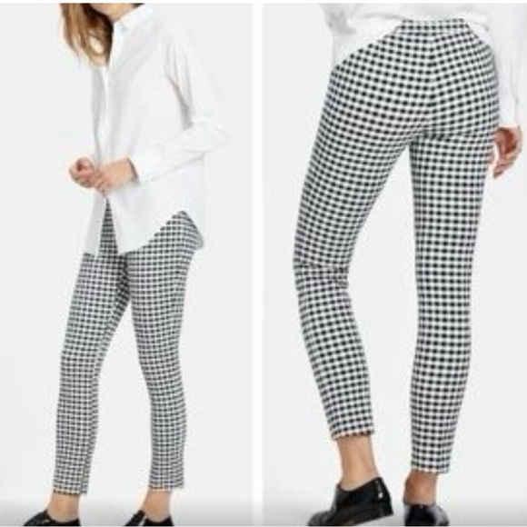 Theory Blue Plaid Skinny Pants Sz4 - Picture 1 of 14